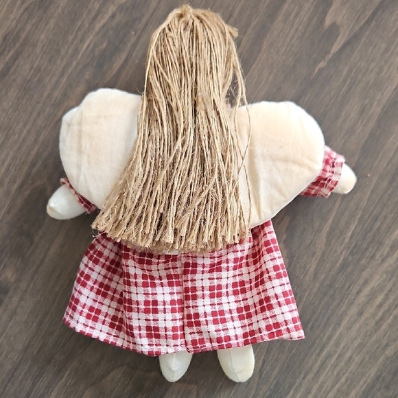Vintage Handcrafted Plaid Angel Doll - Picture 7 of 11